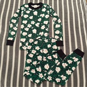 Hanna Anderson Kids Size 6-7 Organic Cotton Pajamas | Floral/Animal Print 🌸🐆